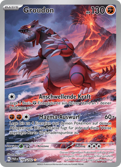 Groudon 199/182 Paradoxrift Pokémon Karte