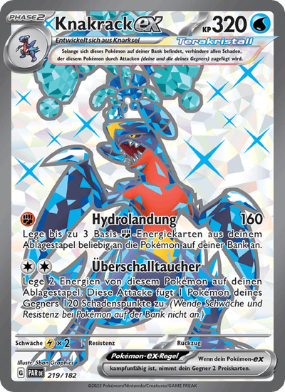 Knakrack-ex 219/182 Paradoxrift Pokémon Karte
