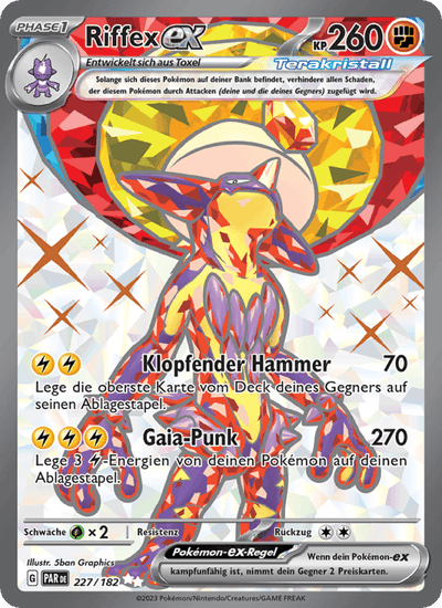 Riffex-ex 227/182 Paradoxrift Pokémon Karte