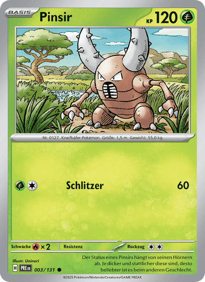 Pinsir 003/131 Prismatische Entwicklungen Pokémon Karte
