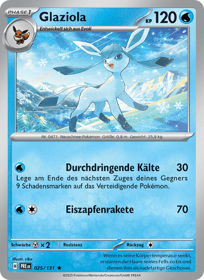 Glaziola 025/131 Prismatische Entwicklungen Pokémon Karte