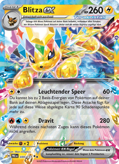 Blitza-ex 030/131 Prismatische Entwicklungen Pokémon Karte