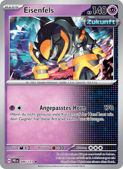 Eisenfels 046/131 Prismatische Entwicklungen Pokémon Karte