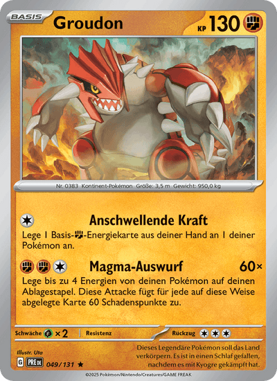 Groudon 049/131 Prismatische Entwicklungen Pokémon Karte