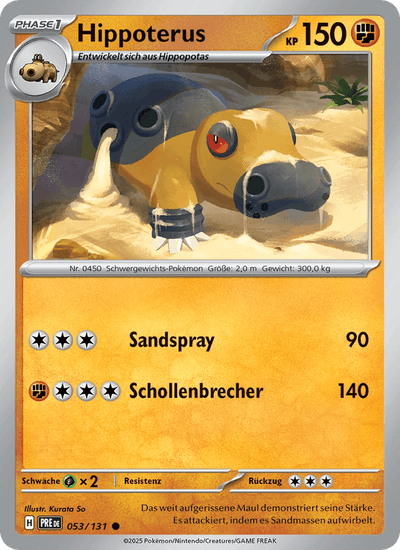 Hippoterus 053/131 Prismatische Entwicklungen Pokémon Karte