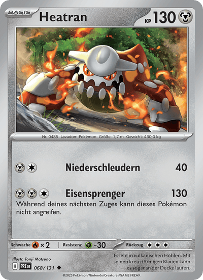Heatran 068/131 Prismatische Entwicklungen Pokémon Karte