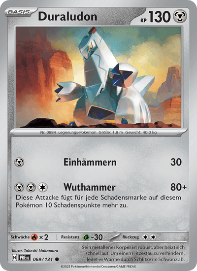 Duraludon 069/131 Prismatische Entwicklungen Pokémon Karte