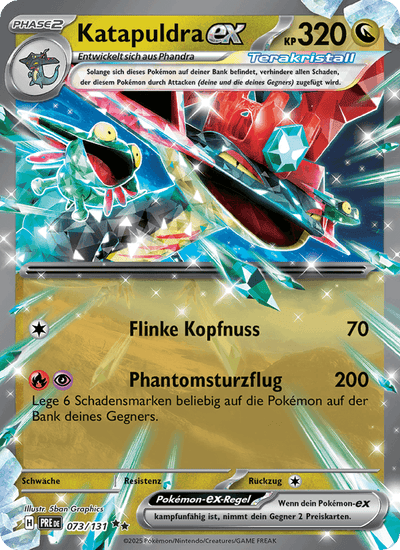Katapuldra-ex 073/131 Prismatische Entwicklungen Pokémon Karte