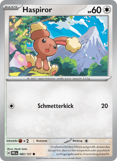 Haspiror 083/131 Prismatische Entwicklungen Pokémon Karte
