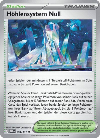 Höhlensystem Null 094/131 Prismatische Entwicklungen Pokémon Karte