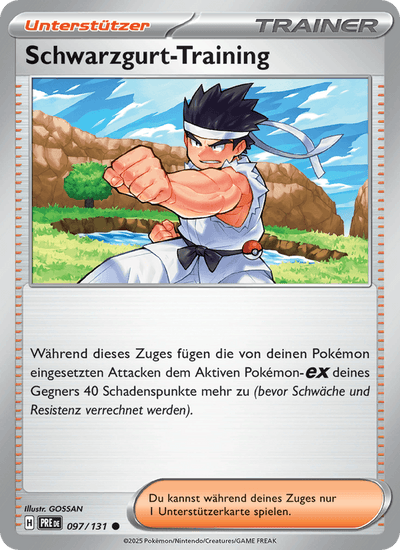 Schwarzgurt-Training 097/131 Prismatische Entwicklungen Pokémon Karte