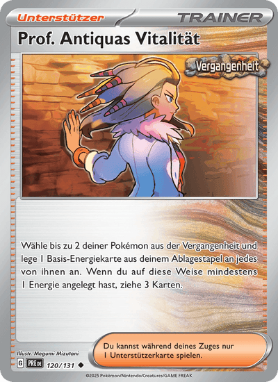 Prof. Antiquas Vitalität 120/131 Prismatische Entwicklungen Pokémon Karte