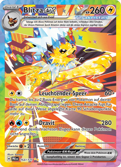 Blitza-ex 153/131 Prismatische Entwicklungen Pokémon Karte