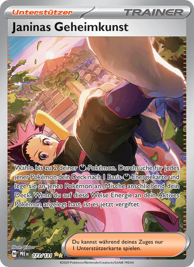 Janinas Geheimkunst 173/131 Prismatische Entwicklungen Pokémon Karte