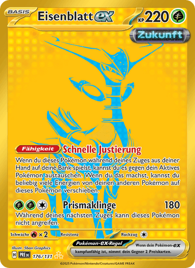 Eisenblatt-ex 176/131 Prismatische Entwicklungen Pokémon Karte