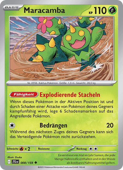 Maracamba 008/159 Reisegefährten Pokémon Karte