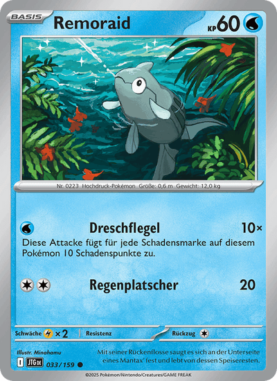 Remoraid 033/159 Reisegefährten Pokémon Karte