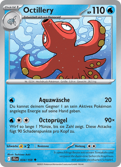 Octillery 034/159 Reisegefährten Pokémon Karte