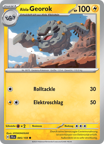 Alola-Georok 045/159 Reisegefährten Pokémon Karte