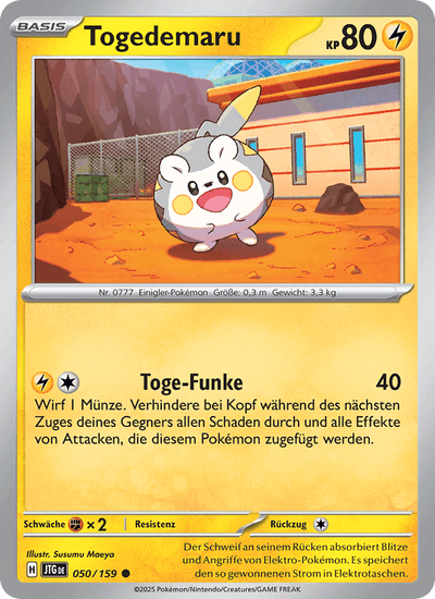 Togedemaru 050/159 Reisegefährten Pokémon Karte