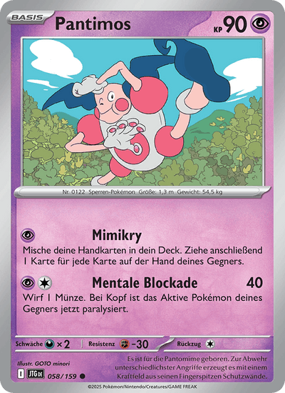 Pantimos 058/159 Reisegefährten Pokémon Karte