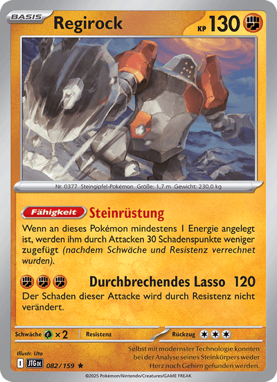 Regirock 082/159 Reisegefährten Pokémon Karte
