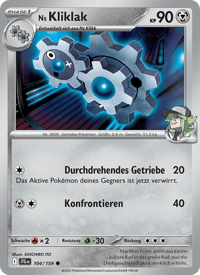 Ns Kliklak 104/159 Reisegefährten Pokémon Karte