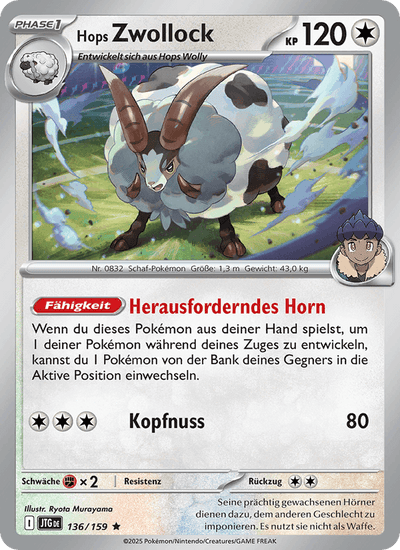 Hops Zwollock 136/159 Reisegefährten Pokémon Karte