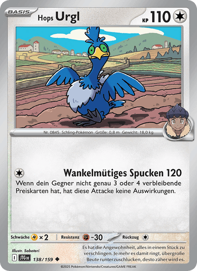 Hops Urgl 138/159 Reisegefährten Pokémon Karte