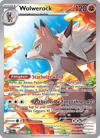 Wolwerock 166/159 Reisegefährten Pokémon Karte