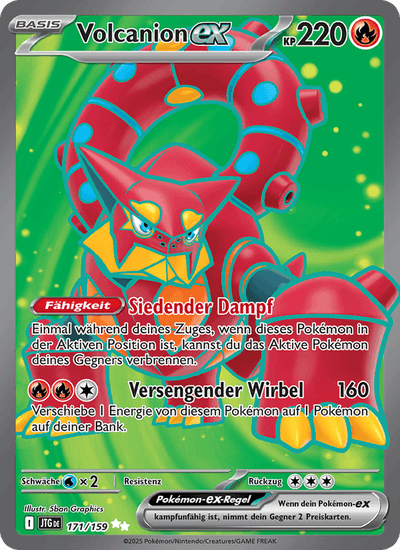 Volcanion-ex 171/159 Reisegefährten Pokémon Karte