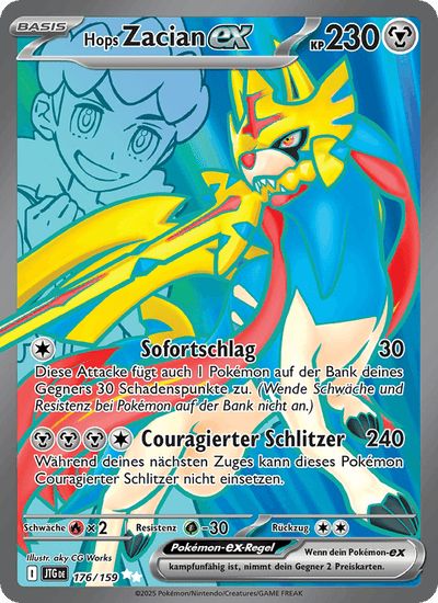Hops Zacian-ex 176/159 Reisegefährten Pokémon Karte