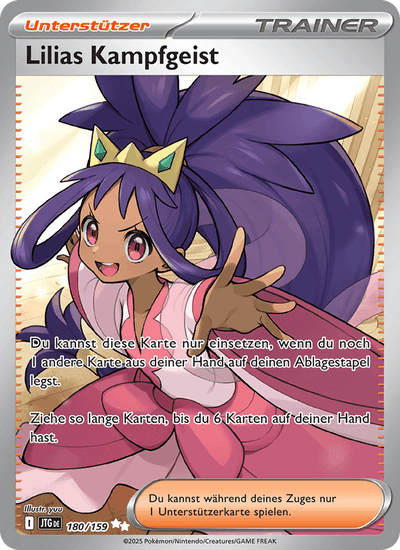 Lilias Kampfgeist 180/159 Reisegefährten Pokémon Karte