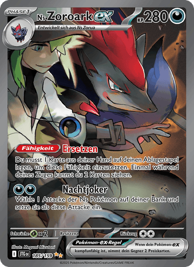 Ns Zoroark-ex 185/159 Reisegefährten Pokémon Karte