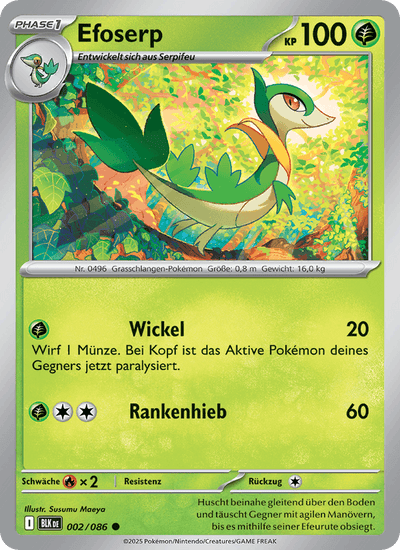 Efoserp 002/086 Schwarze Blitze Pokémon Karte