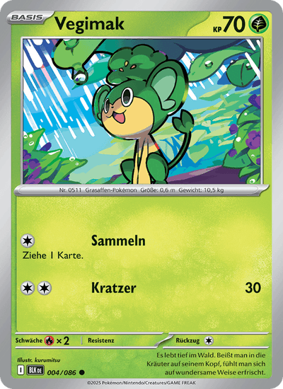 Vegimak 004/086 Schwarze Blitze Pokémon Karte