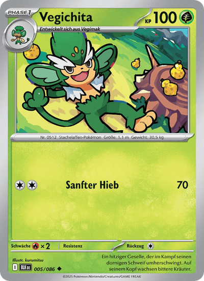 Vegichita 005/086 Schwarze Blitze Pokémon Karte