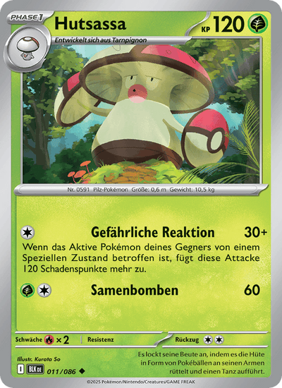 Hutsassa 011/086 Schwarze Blitze Pokémon Karte