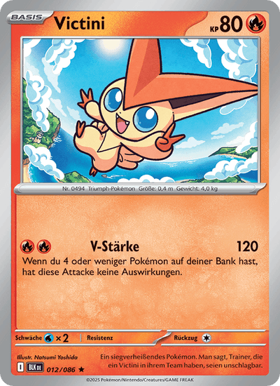 Victini 012/086 Schwarze Blitze Pokémon Karte