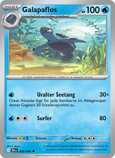 Galapaflos 022/086 Schwarze Blitze Pokémon Karte