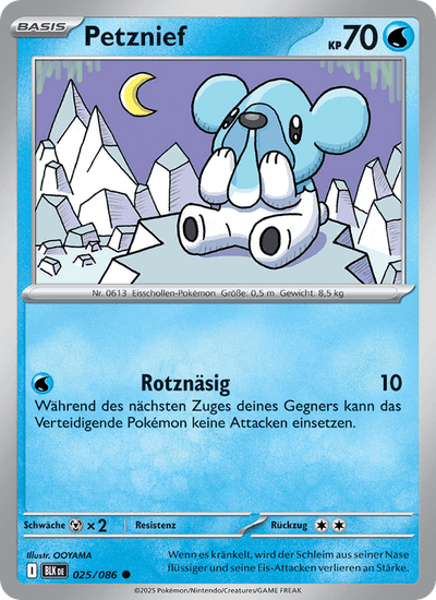 Petznief 025/086 Schwarze Blitze Pokémon Karte