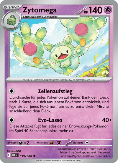 Zytomega 039/086 Schwarze Blitze Pokémon Karte