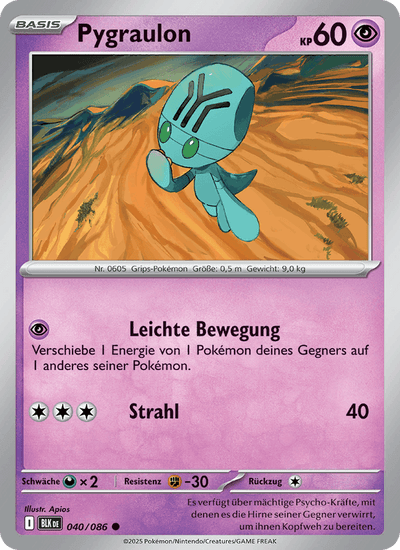 Pygraulon 040/086 Schwarze Blitze Pokémon Karte