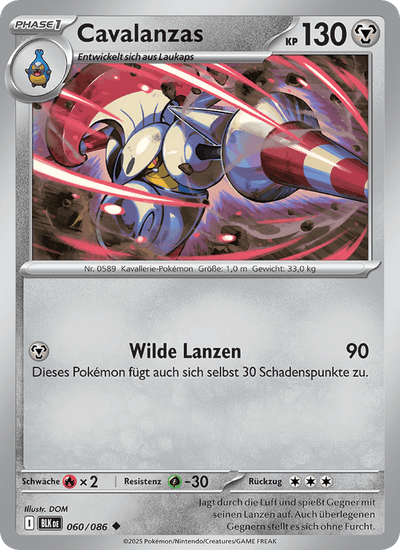 Cavalanzas 060/086 Schwarze Blitze Pokémon Karte