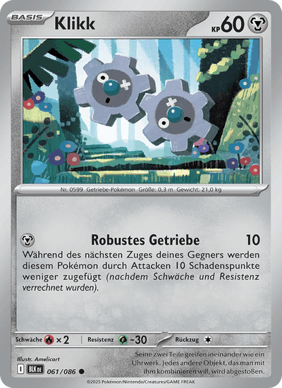 Klikk 061/086 Schwarze Blitze Pokémon Karte