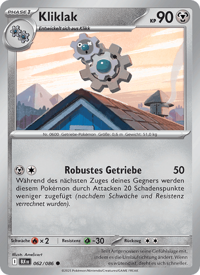 Kliklak 062/086 Schwarze Blitze Pokémon Karte