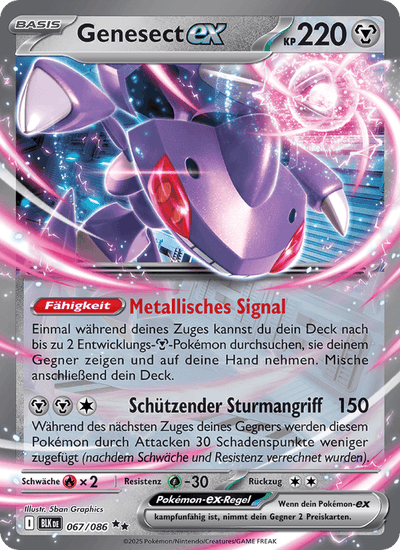 Genesect-ex 067/086 Schwarze Blitze Pokémon Karte