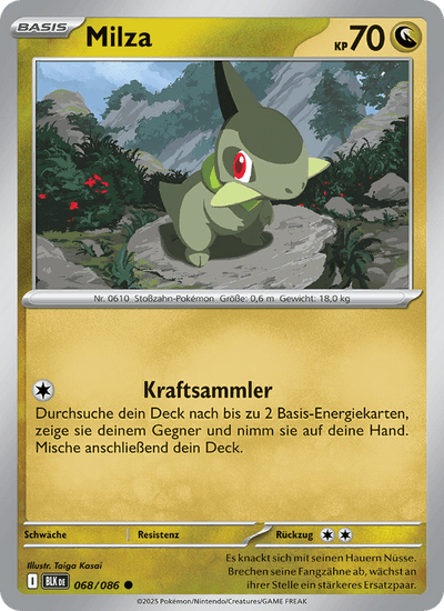 Milza 068/086 Schwarze Blitze Pokémon Karte
