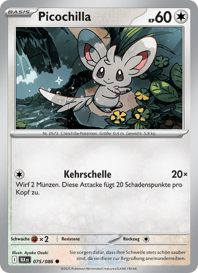 Picochilla 075/086 Schwarze Blitze Pokémon Karte