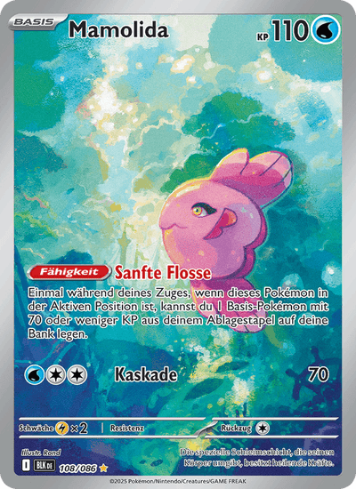Mamolida 108/086 Schwarze Blitze Pokémon Karte